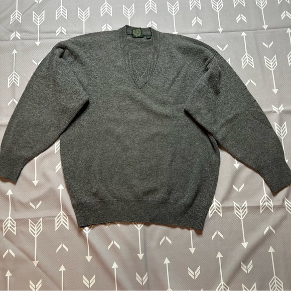 Nordstrom Men's Sweater Sz L 100% Lambswool Crew Neck Pull On Gray - Picture 1 of 7